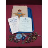 A Small Quantity of Mid XX Century British Military Badges, Buttons, Programmes, often RAF related.