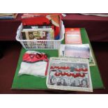 Manchester United Memorabilia, to include photo of Open Top Bus Parade circa 1985, Scarf, Matt