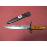 A Mid XX Century Possibly WWII Era European Fighting Knife, 21cm blade with simple guard and