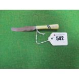 Sheffield Wednesday 1935 - small butter knife the stainless steel blade engraved with club, year and