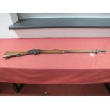 An 1887 Martini Henry 577/450 Obsolete Calibre Rifle, Enfield made bayonet lug, sling swivels,
