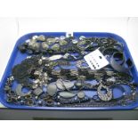 A Selection of Modern Costume Jewellery, including large ornate necklaces, etc:- One Tray