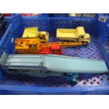 Four 1950's Dinky Supertoys/Commercial Vehicles, including No 972 20 ton crane, all fair,