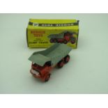 Budgie Toys Dump Truck, overall very good except for some damp damage to rear, boxed, creasing to