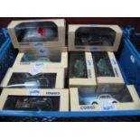 Nine Modern Diecast Model Vehicles, by Corgi, including #98137 Mini, boxed.