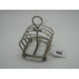 A Hallmarked Silver Five Bar Toast Rack, CB&S Sheffield 1960, of plain design raised on four bun