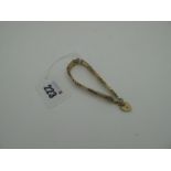 A 9ct Gold Bracelet, of uniform geometric design, to 9ct gold heart shape padlock clasp (overall