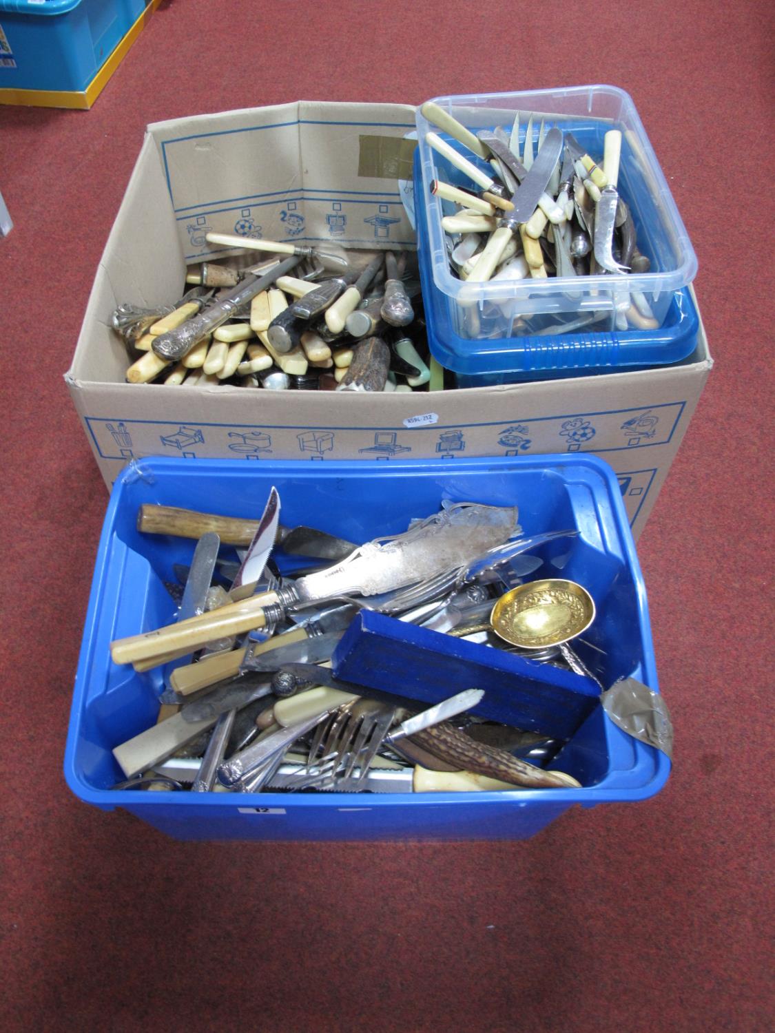 A Quantity of Various Plated Cutlery, including Bruford & Son, A.S Distin Totnes, Vinter's Ltd,