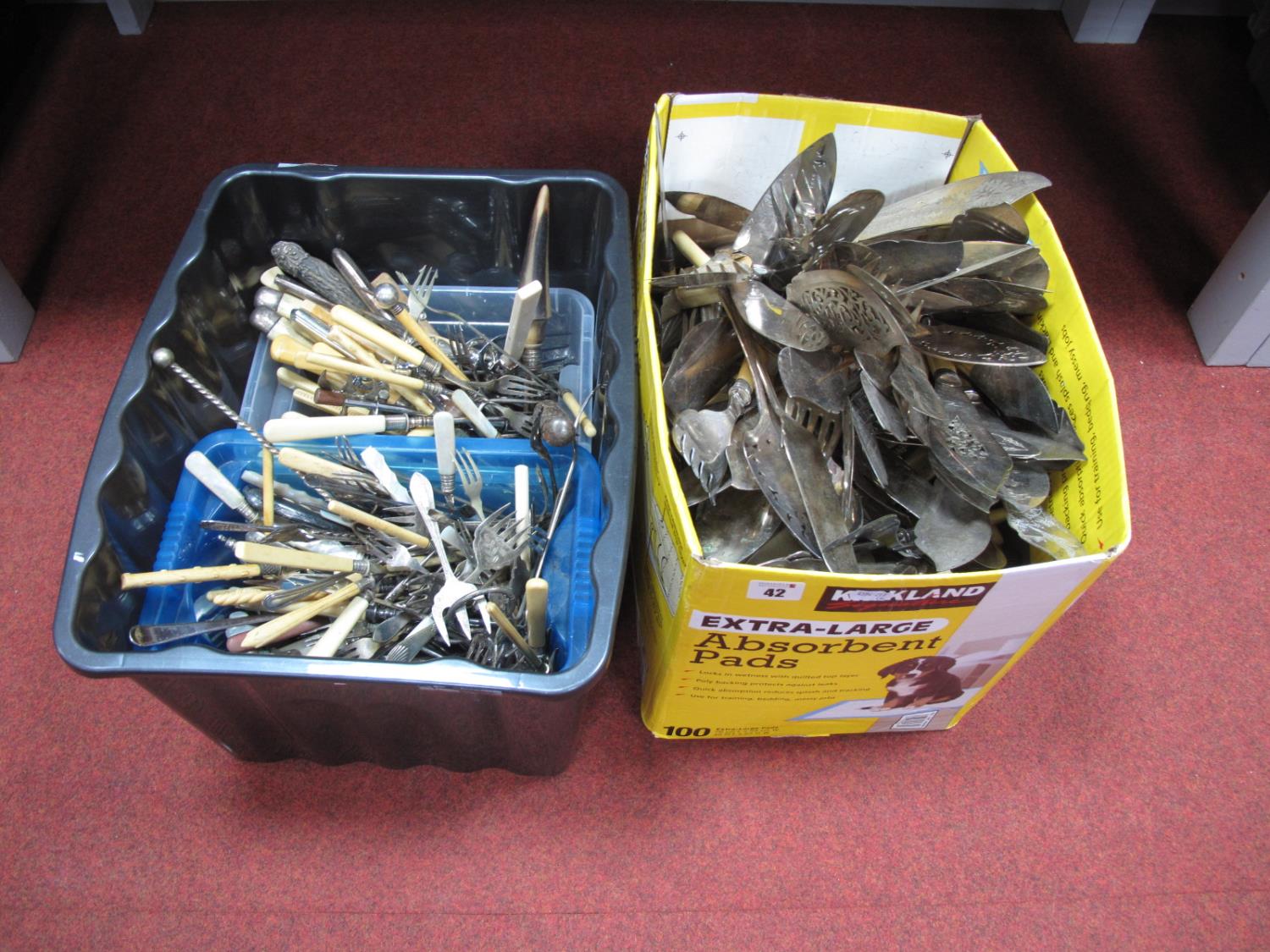 A Quantity of Various Plated Cutlery, etc, including Elkington Plate, Dorchester Plate, etc, in