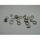 Hallmarked Silver, "925" and Other Dress Rings, including band style rings, signet style, openwork