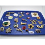 Assorted Costume Brooches, including Corocraft, Sphinx, etc:- One Tray