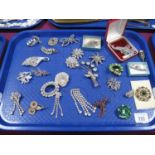 A Collection of Assorted Vintage and Later Costume Brooches, including KIGU "835" gondola brooch,