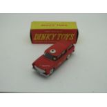 Dinky Toys No 257 Canadian Fire Chief's Car, with windows overall good, white wall tyre stickers