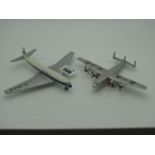 Two Dinky Diecast Aircraft, No 704 'York' in silver and No 999 'Comet', both fair, good.