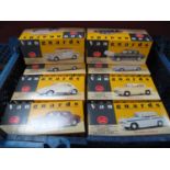 Eight 1:43rd Scale Diecast Model Vehicles, by Lledo, all Vanguards Editions including Ford Anglia,