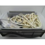 A Mixed Lot of Assorted Imitation Pearl Bead Necklaces including a small fresh water pearl bead