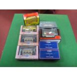 Eight Diecast Model Buses, by Corgi, EFE, including EFE #19701 Orion Bodied Regent III Sheffield