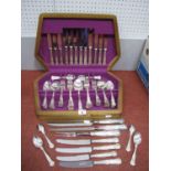 An Eight Setting Canteen of Matched Kings Pattern Plated Cutlery, including three piece carving