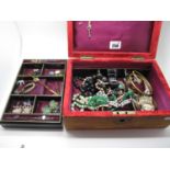 Vintage Costume Jewellery, including bangles, bead necklaces, black panel bracelet, bar brooches,