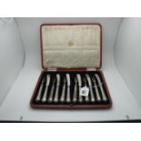 A Matched Set of Six Hallmarked Silver Handled Dessert Knives and Forks, James Deakin & Sons,