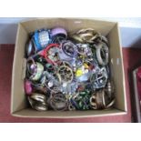 A Quantity of Assorted Costume Jewellery, including gilt bangles, bead necklaces, bracelets,