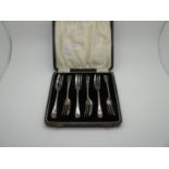 A Set of Six Hallmarked Silver Pastry Forks, aP&Co, Birmingham 1932 (total weight 92grams) in