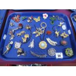 A Mixed Lot of Assorted Costume Brooches, including "Fireball", "Miracle", Sphinx", etc:- One Tray