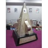Party Poker.Com European Open IV Trophy, bearing label "This trophy has been designed and created by