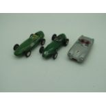 Three Original Corgi Diecast Racing Cars, including No 151 Lotus MK II Le Mans in silver, all good