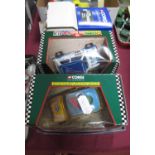 Six Modern Corgi Diecast Model Minis, including #04411 Kenya Safari Rally Mini, boxed.