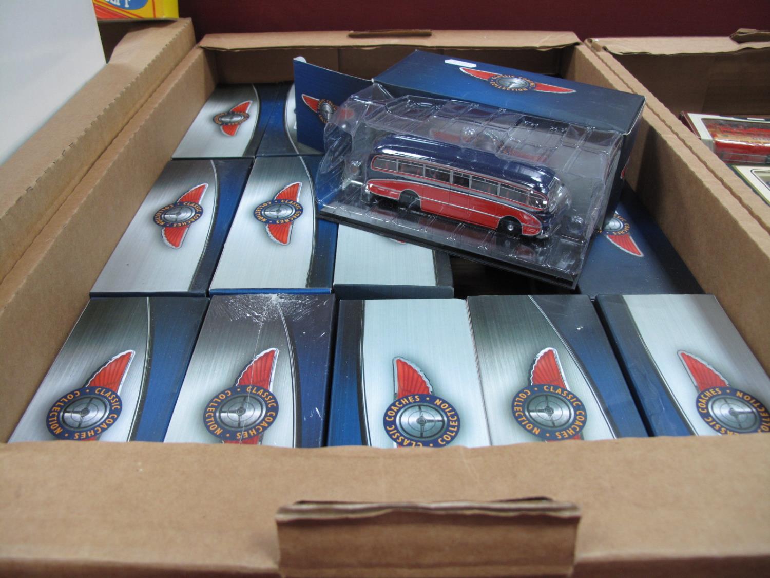 Fifteen Diecast Model Buses, by Atlas Editions all from The Classic Coaches Collection, including JT