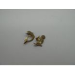 A Modern 9ct Gold Squirrel Brooch, of textured design, with claw set highlights (4grams); a 9ct gold