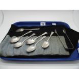 A Matched Set of Six Hallmarked Silver Old English Pattern Teaspoons, WB, London 1828, 1834,