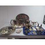 Hotel Ware Plated Tea Set, plated cruet items, five bar toast rack, wine tasters, souvenir