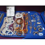 A Mixed Lot of Assorted Costume Jewellery, bead necklaces, imitation pearl beads, a gilt coloured