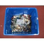 A Large Mixed Lot of Assorted Costume Jewellery, including beads, bangles etc:- One Box
