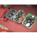 Lawn Green Bowls - large quantity Drakes, Thomas Taylor, Bryants, Lodge etc:- Four Boxes