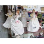Royal Doulton Figurine 'Maria' HN 3381, 'Kathleen' 3609, 'Dawn' 3600 and 'Gift of Love' 3427.