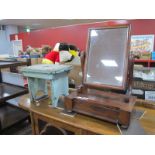 A XIX Century Mahogany Swing Dressing Mirror, with single drawer to break front base, painted,