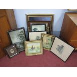 Still Life Prints, signed etchings early XX Century framed photographs of a Church Choir, etc.