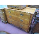 Late XIX Century Walnut Chest of Two Short and Two Long Drawers, having reeded sides, 107cm wide.