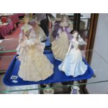 Coalport 'Society Ball' & 'Jean' Figurines, two Lucerne collection examples. (4)