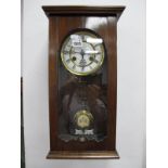 Early XX Century Walnut Cases Viennese Wall Clock, 47.5cm high.
