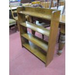 Oak Four Height Book Shelves, with slope front, 76.5cm wide.
