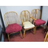 James Colmer of Bath Wheel Back Armchair, two others having crinoline stretchers. (3)