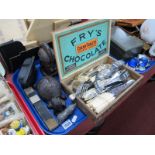 Fry's Chocolate Box, cased and loose cutlery, carved hardwood busts, Rand Royal View opera