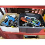 Two Boxes of Tools, including hammers, saws, etc.