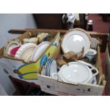 Pottery, plates Royal Doulton, Italian tureen, Minton, Doulton character jug, flan dish, planter