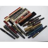 The Nova Fountain Pen, Parker fountain pen, Watermans fountain pen with a 14ct gold nib, and other