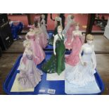 Coalport Figurines; Diana The People's Princess limited edition No 821/9500, Samantha, Mystique,